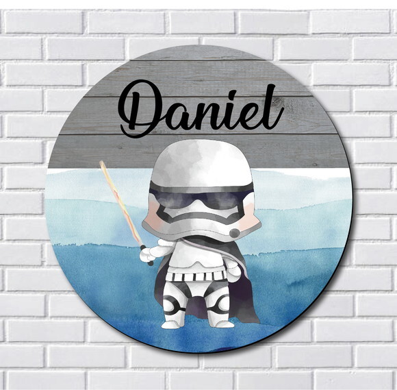 Placa Porta Maternidade Darth Vader MDF Nome Espelho