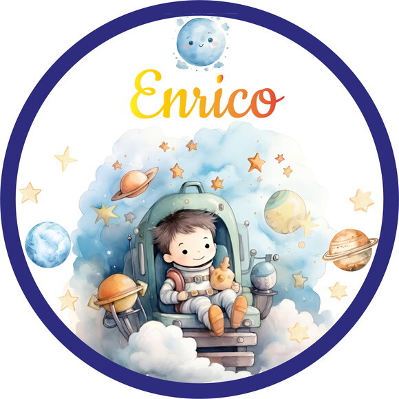 Porta Maternidade Led Astronauta Acrílico e Espelho