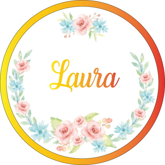 Porta Maternidade Led Floral Acrílico e Espelho