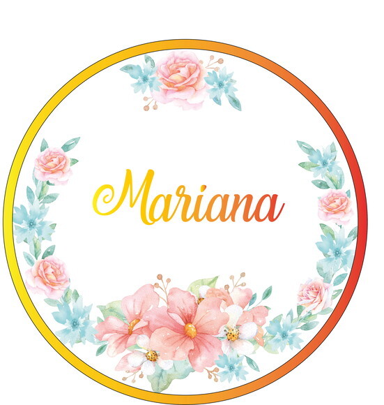 Porta Maternidade Led Floral Acrílico e Espelho