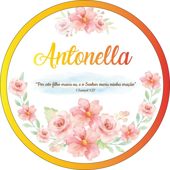 Porta Maternidade Led Floral Versículo Acrílico e Espelho