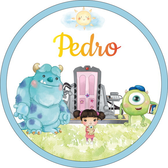 Porta Maternidade Led Monstros Sa Acrílico e Espelho