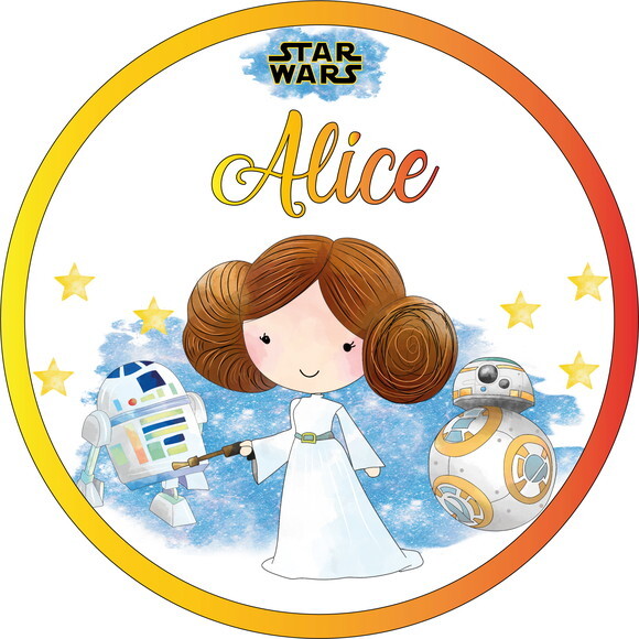 Porta Maternidade Led Star Wars Acrílico e Espelho