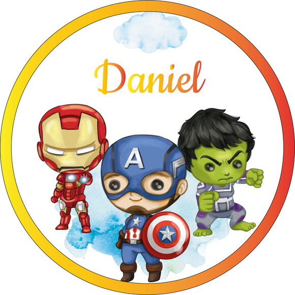 Porta Maternidade Led Vingadores Acrílico Nome Espelho