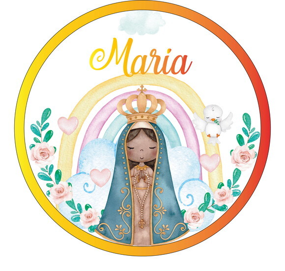 Porta Maternidade Nossa Senhora Acrílico e Espelho Led