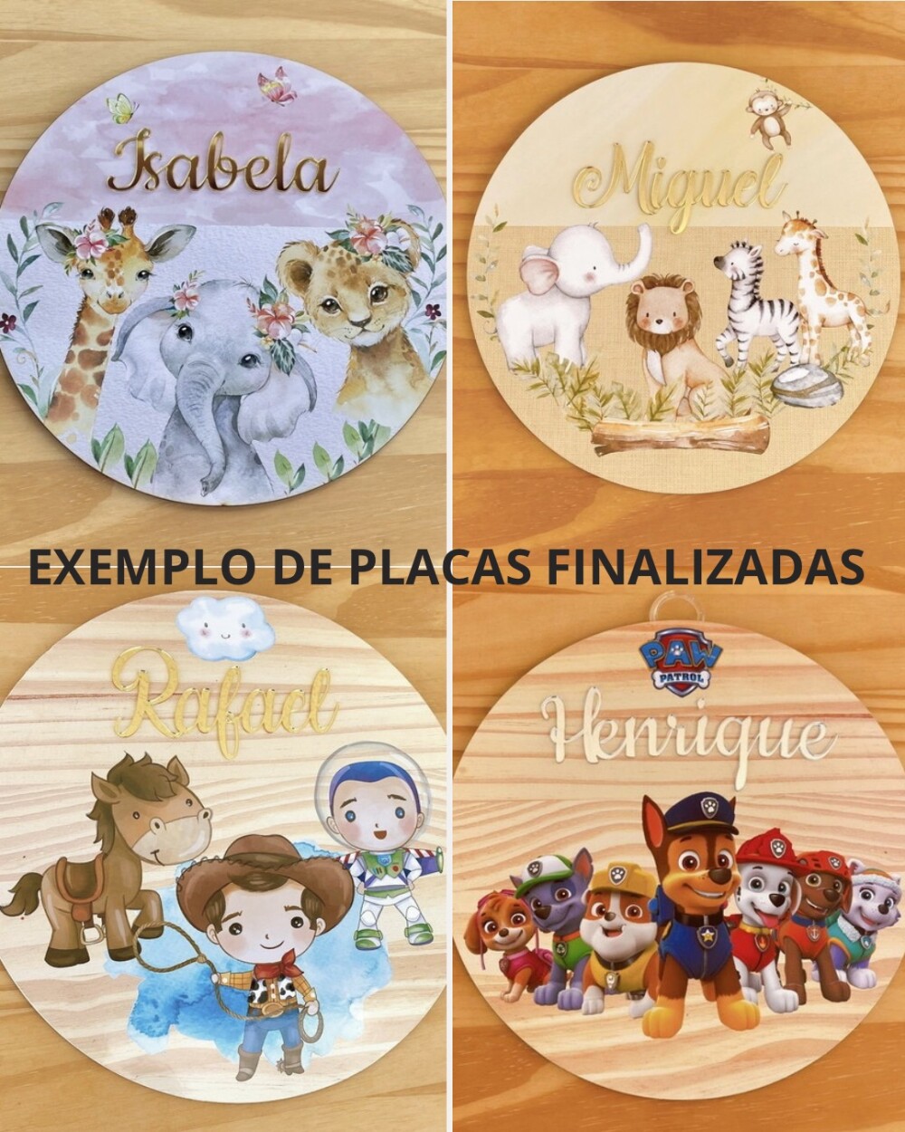 Porta Maternidade 3d Ursinho Baloeiro mdf Nome Espelho