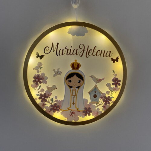 Porta Maternidade Led Nossa Senhora de Fatima Acrílico