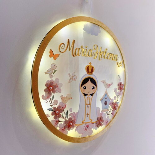 Porta Maternidade Led Nossa Senhora de Fatima Acrílico