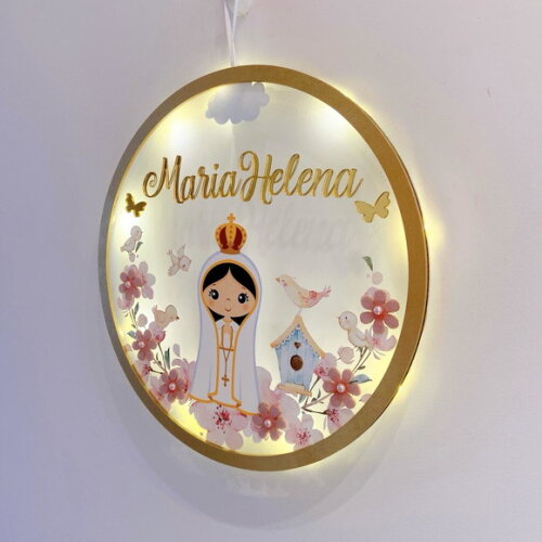 Porta Maternidade Led Nossa Senhora de Fatima Acrílico