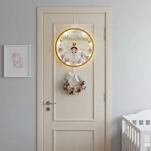 Porta Maternidade Led Nossa Senhora de Fatima Acrílico