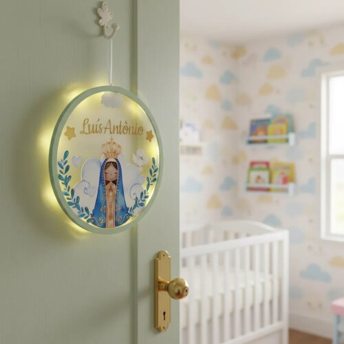 Porta Maternidade Led Nossa Senhora Acrílico