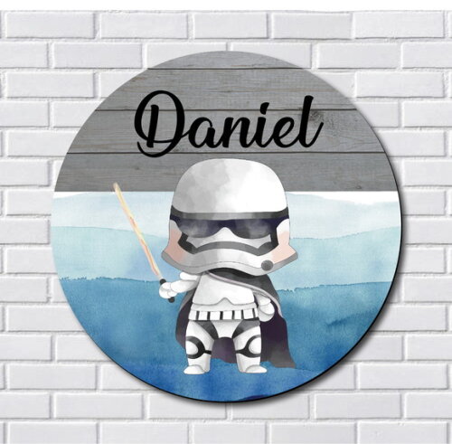 Placa Porta Maternidade Darth Vader MDF Nome Espelho