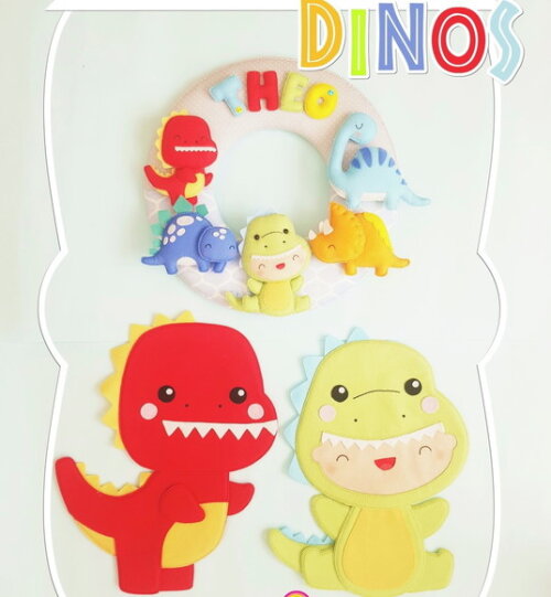 Porta Maternidade Acrílico Dino Nome Espelhado