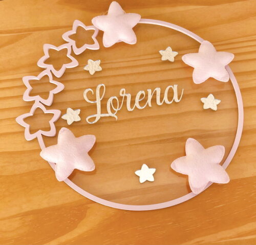 Porta Maternidade Estrelas Acrílico E Espelho