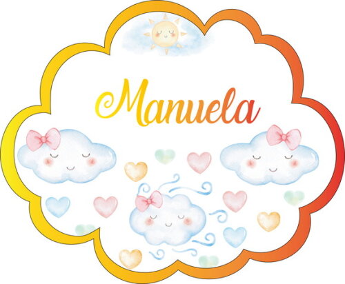 Porta Maternidade Led Chuva de Amor Acrílico e Espelho