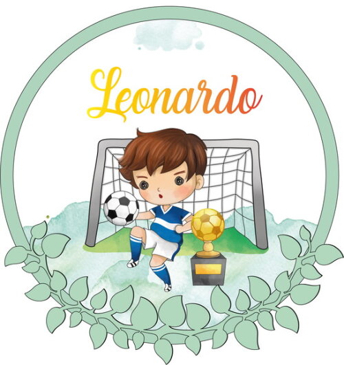Porta Maternidade Led Futebol Acrílico e Espelho