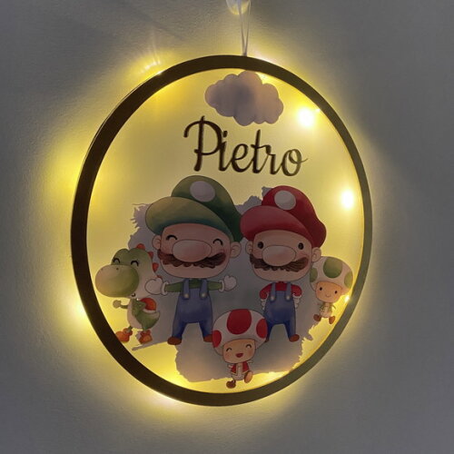 Porta Maternidade Led Mario Broz Acrílico e Espelho