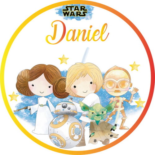 Porta Maternidade Led Star Wars Acrílico e Espelho