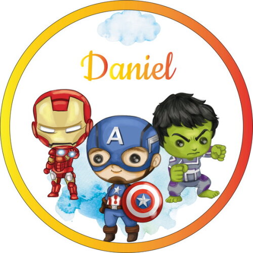 Porta Maternidade Led Vingadores Acrílico Nome Espelho
