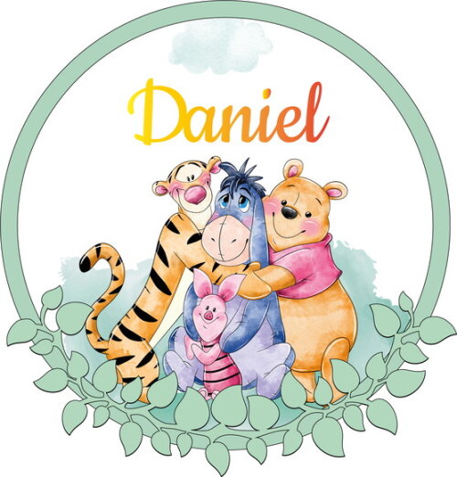 Porta Maternidade Led Ursinho Pooh Acrílico e Espelho