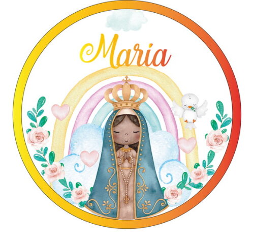 Porta Maternidade Nossa Senhora Acrílico e Espelho Led