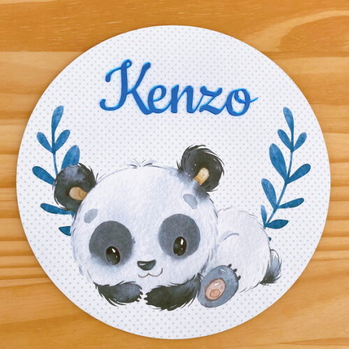 Porta Maternidade Ursinho Panda mdf Nome Espelho