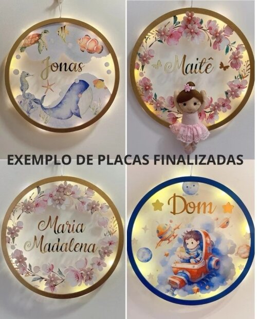 Porta Maternidade Vingadores Led Acrílico e Espelho