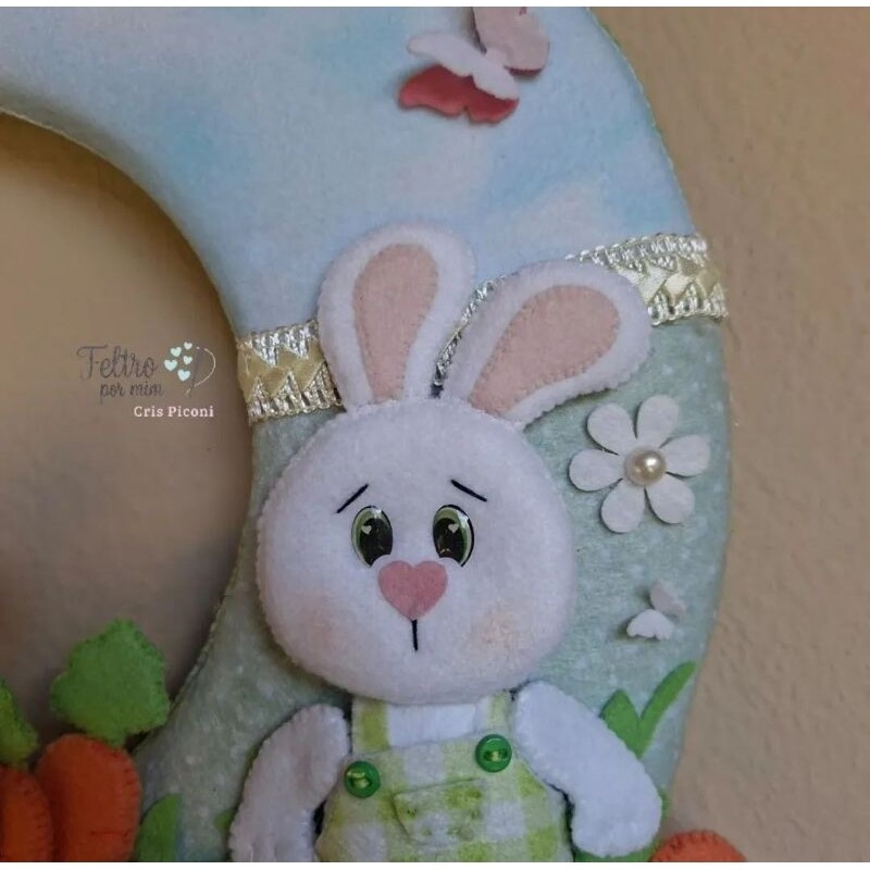 Guirlanda de pascoa casal de coelhos