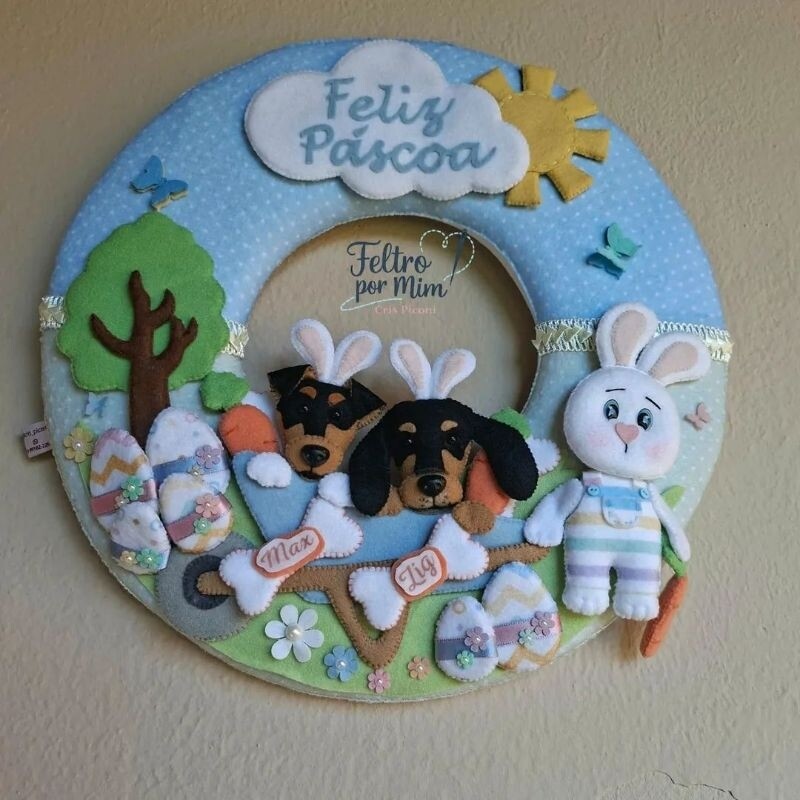 Guirlanda de Páscoa pet personalizada