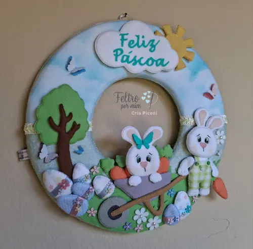 Guirlanda de pascoa em feltro