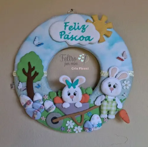 Guirlanda de Pascoa Casal de Coelhos
