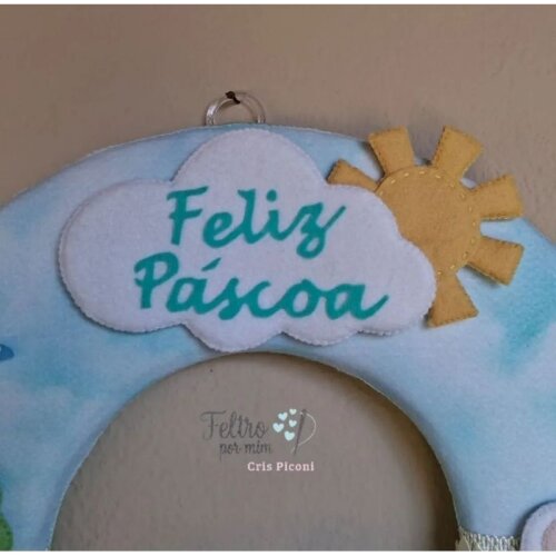 Guirlanda de pascoa casal de coelhos