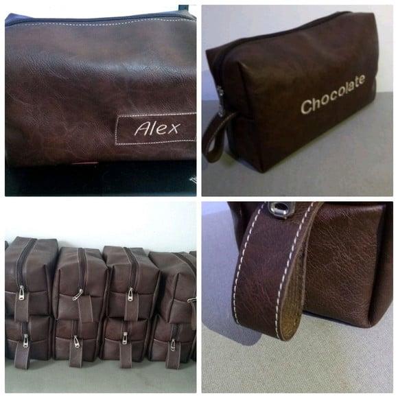 Necessaire masculina em couro