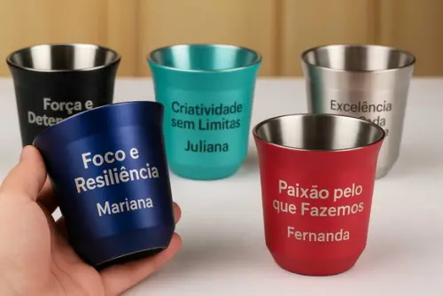 50 Copo Térmico Personalizado, 80 e 100 ml