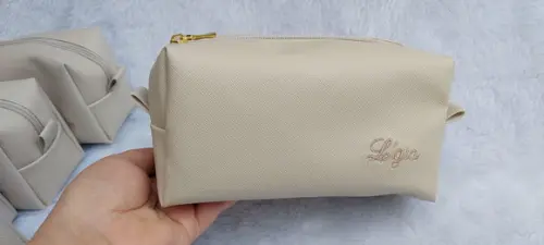 8 Necessaire em Couro Personalizada Cor Areia