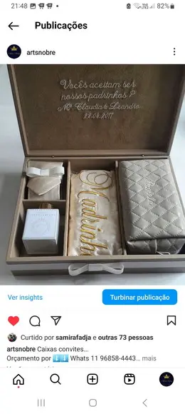 Caixa Convite Padrinhos de Casamento