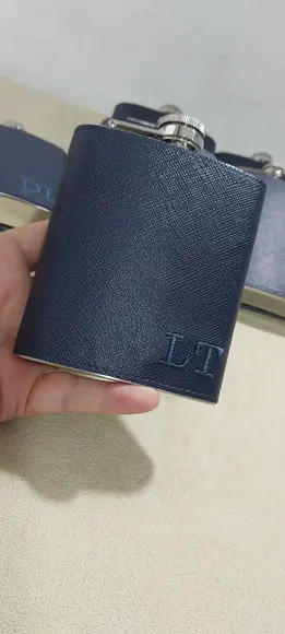 Cantil em Couro Prada Azul Marinho