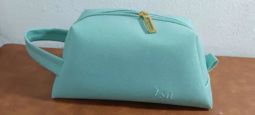 Necessaire em Couro Verde Água