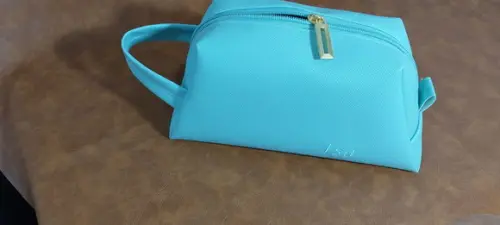 Necessaire em Couro Verde Água