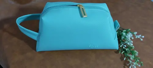 Necessaire em Couro Verde Água
