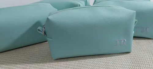 Necessaire em Couro Verde Claro