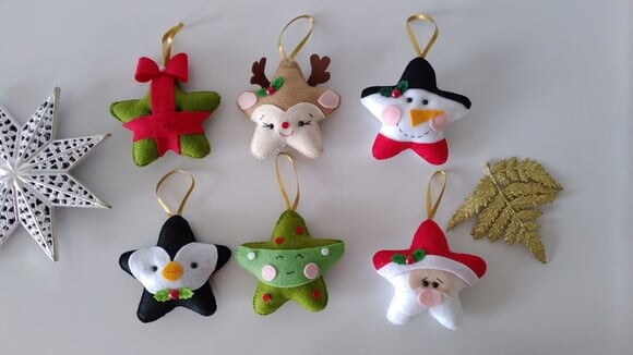 Kit Pingentes Estrelinhas de Natal