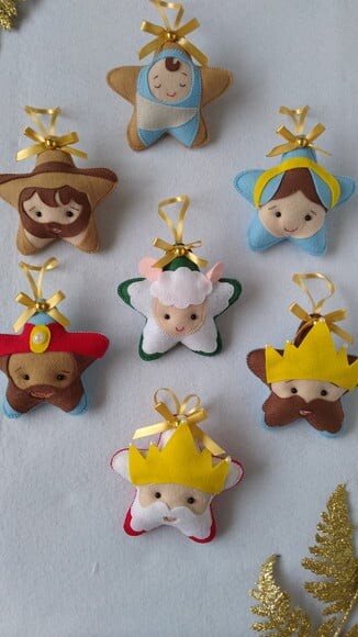 Kit Pingentes Estrelinhas de Natal