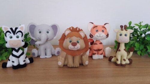 Lembrancinhas Bichinhos do Safari em Feltro