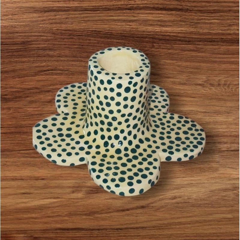 Castiçal Artesanal em Cerâmica Fria Decorativo – Feito à Mã