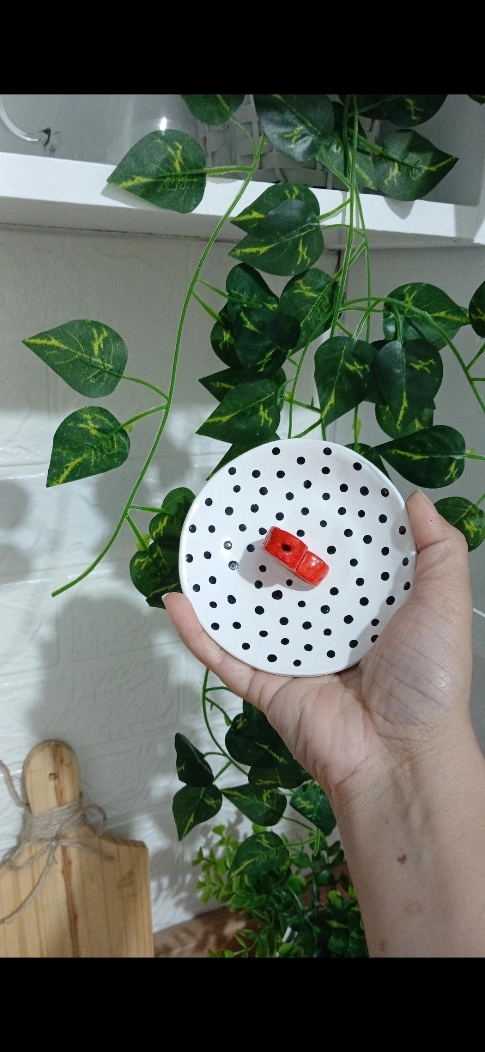 Incensário Artesanal Coração ❤️ Cerâmica Fria | Porta Inc