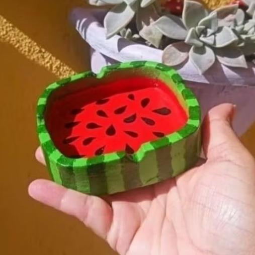 Cinzeiro Artesanal Tema Melancia 🍉 | Decorativo Criativo em Ce