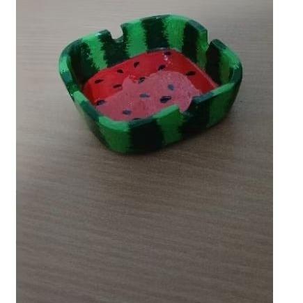 Cinzeiro Artesanal Tema Melancia 🍉 | Decorativo Criativo em Ce