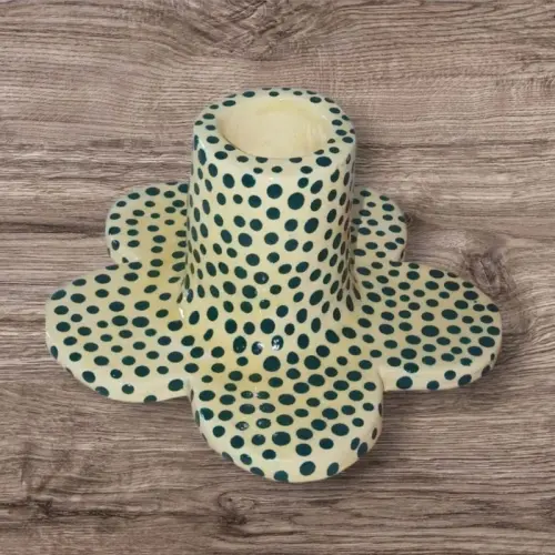 Castiçal Artesanal em Cerâmica Fria Decorativo – Feito à Mã