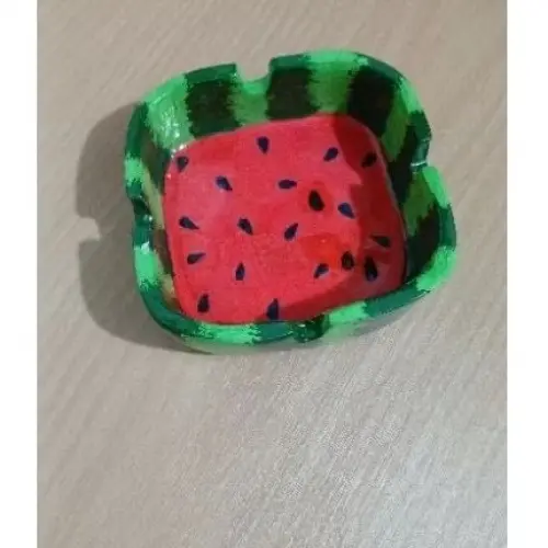 Cinzeiro Artesanal Tema Melancia 🍉 | Decorativo Criativo em Ce